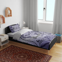Personalised Aloha King Kamehameha Spirits Bedding Set Violet Special LT9 - Polynesian Pride