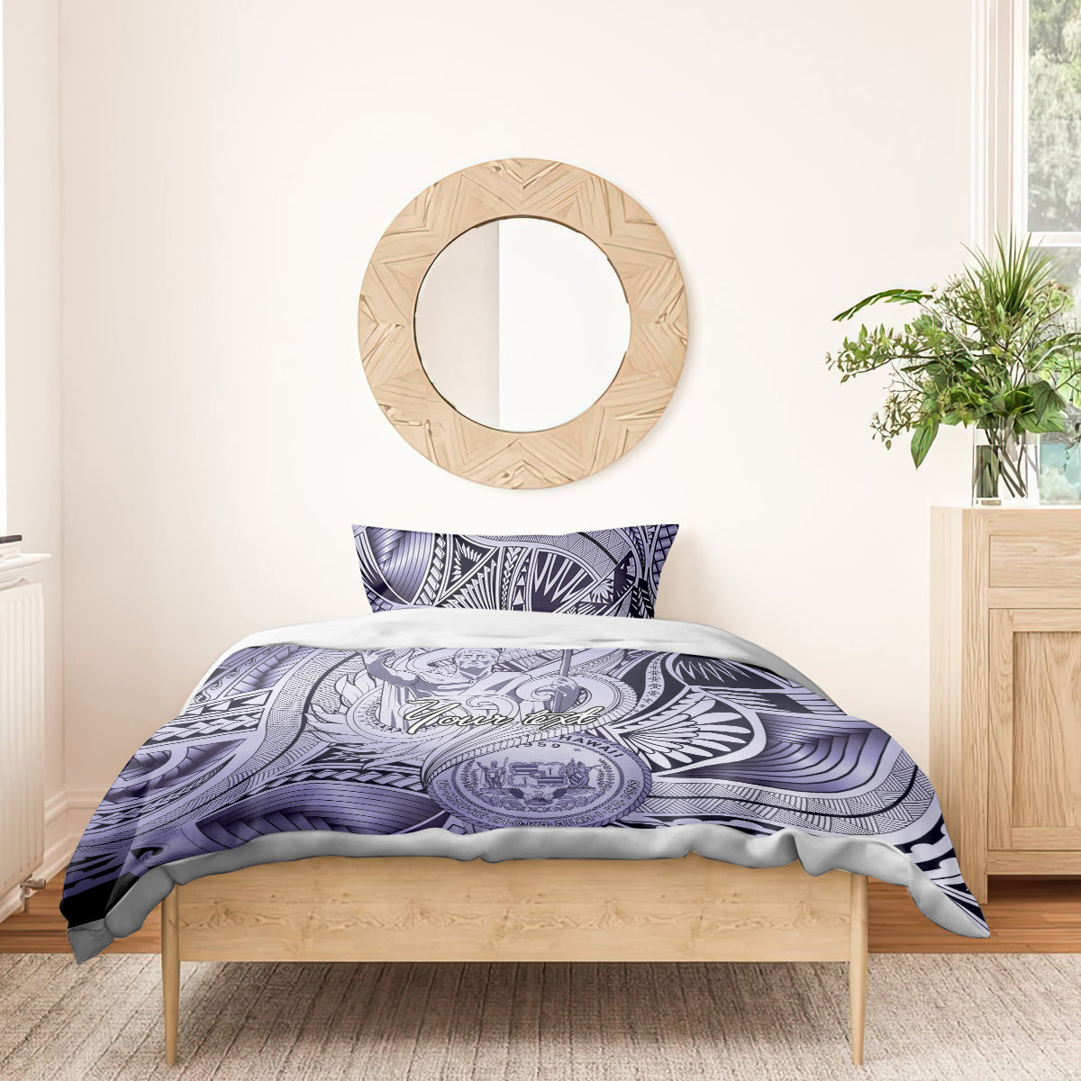 Personalised Aloha King Kamehameha Spirits Bedding Set Violet Special LT9 - Polynesian Pride