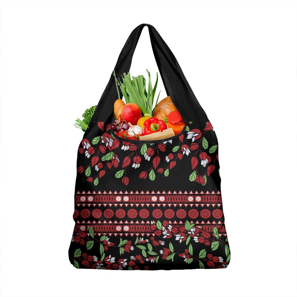 Fiji Masi Bula Tagimoucia Flowers Grocery Bag LT9 1-pack One Size Red - Polynesian Pride