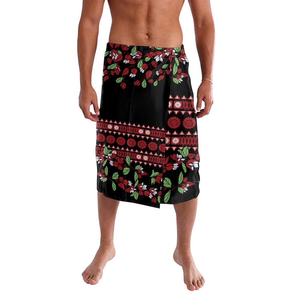 Fiji Masi Bula Tagimoucia Flowers Lavalava LT9 Red - Polynesian Pride