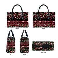 Fiji Masi Bula Tagimoucia Flowers Leather Bag LT9 - Polynesian Pride