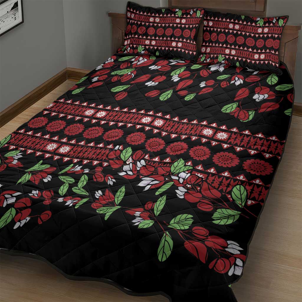 Fiji Masi Bula Tagimoucia Flowers Quilt Bed Set LT9 - Polynesian Pride