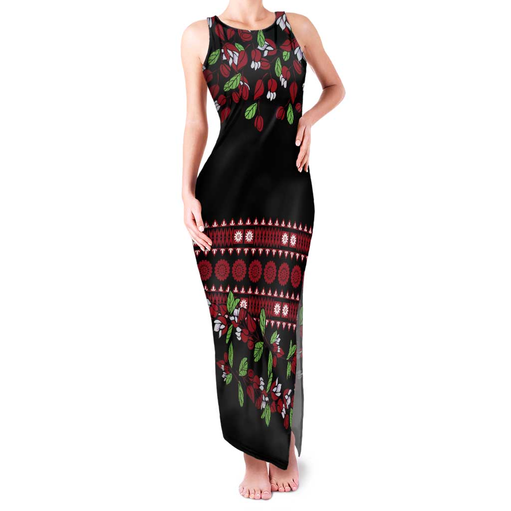 Fiji Masi Bula Tagimoucia Flowers Tank Maxi Dress LT9 Women Red - Polynesian Pride