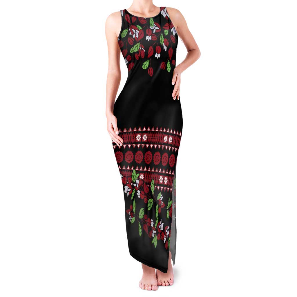 Fiji Masi Bula Tagimoucia Flowers Tank Maxi Dress