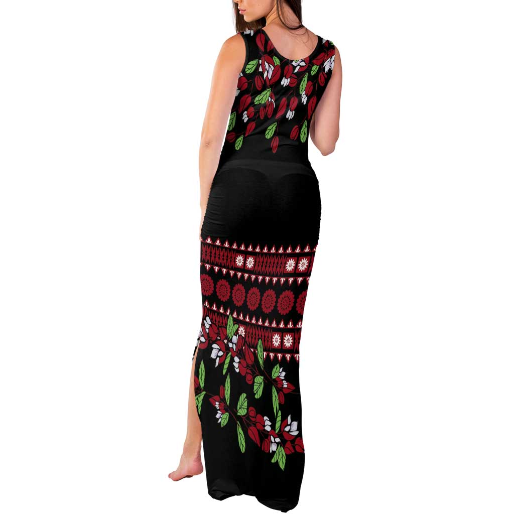 Fiji Masi Bula Tagimoucia Flowers Tank Maxi Dress LT9 - Polynesian Pride