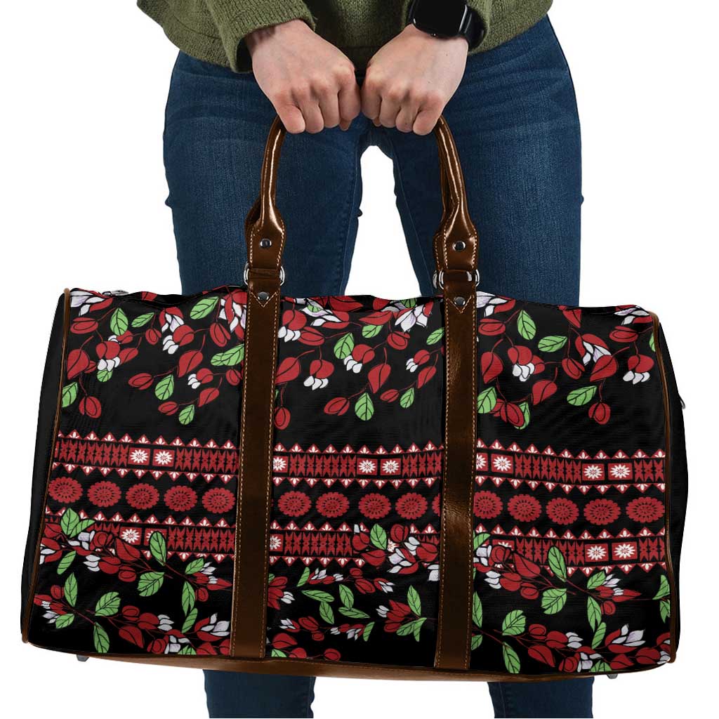Fiji Masi Bula Tagimoucia Flowers Travel Bag LT9 Red - Polynesian Pride