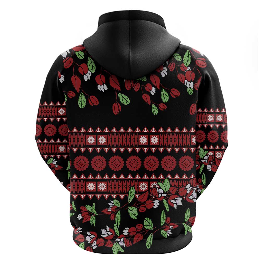 Fiji Masi Bula Tagimoucia Flowers Zip Hoodie LT9 - Polynesian Pride