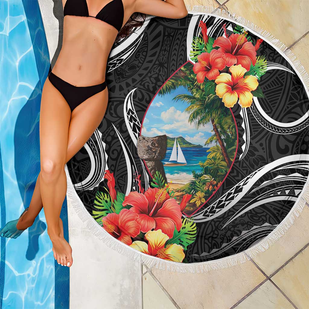 Hafa Adai Guam Beach Blanket Guahan Seal Chamorro Stones Tribal LT9 - Polynesian Pride