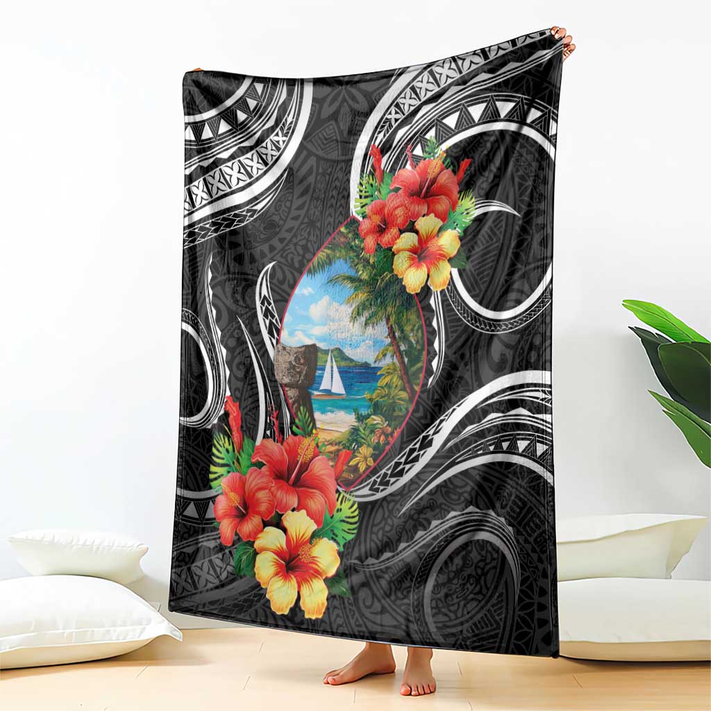 Hafa Adai Guam Blanket Guahan Seal Chamorro Stones Tribal LT9 - Polynesian Pride