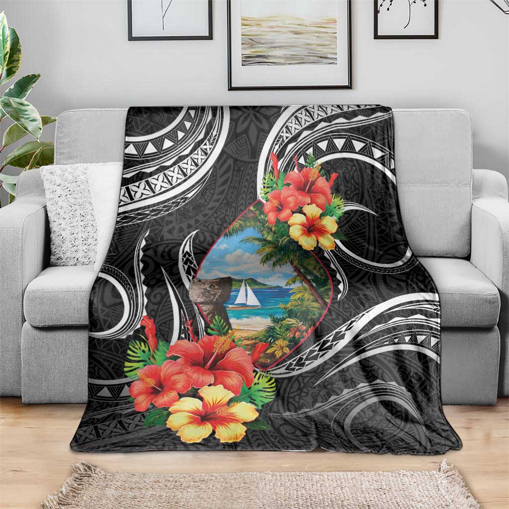 Hafa Adai Guam Blanket Guahan Seal Chamorro Stones Tribal LT9 - Polynesian Pride