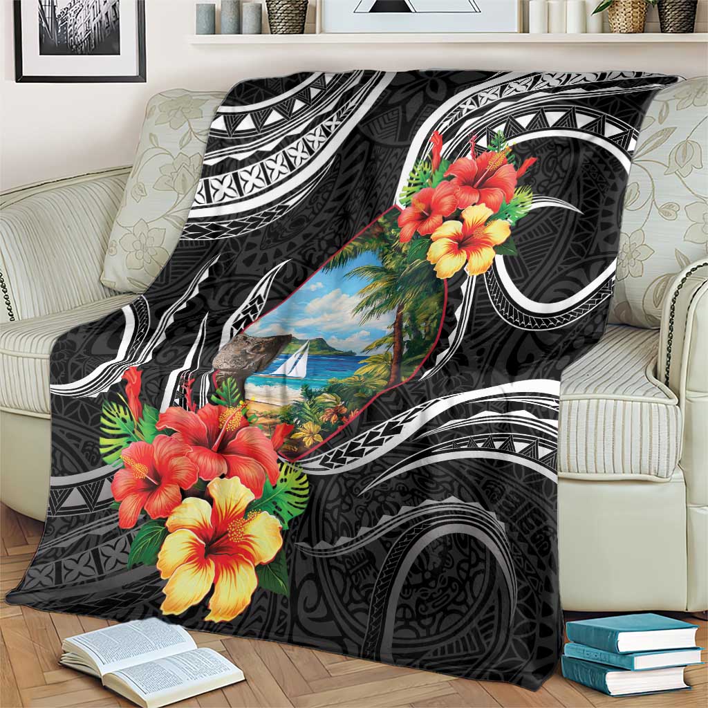 Hafa Adai Guam Blanket Guahan Seal Chamorro Stones Tribal LT9 - Polynesian Pride