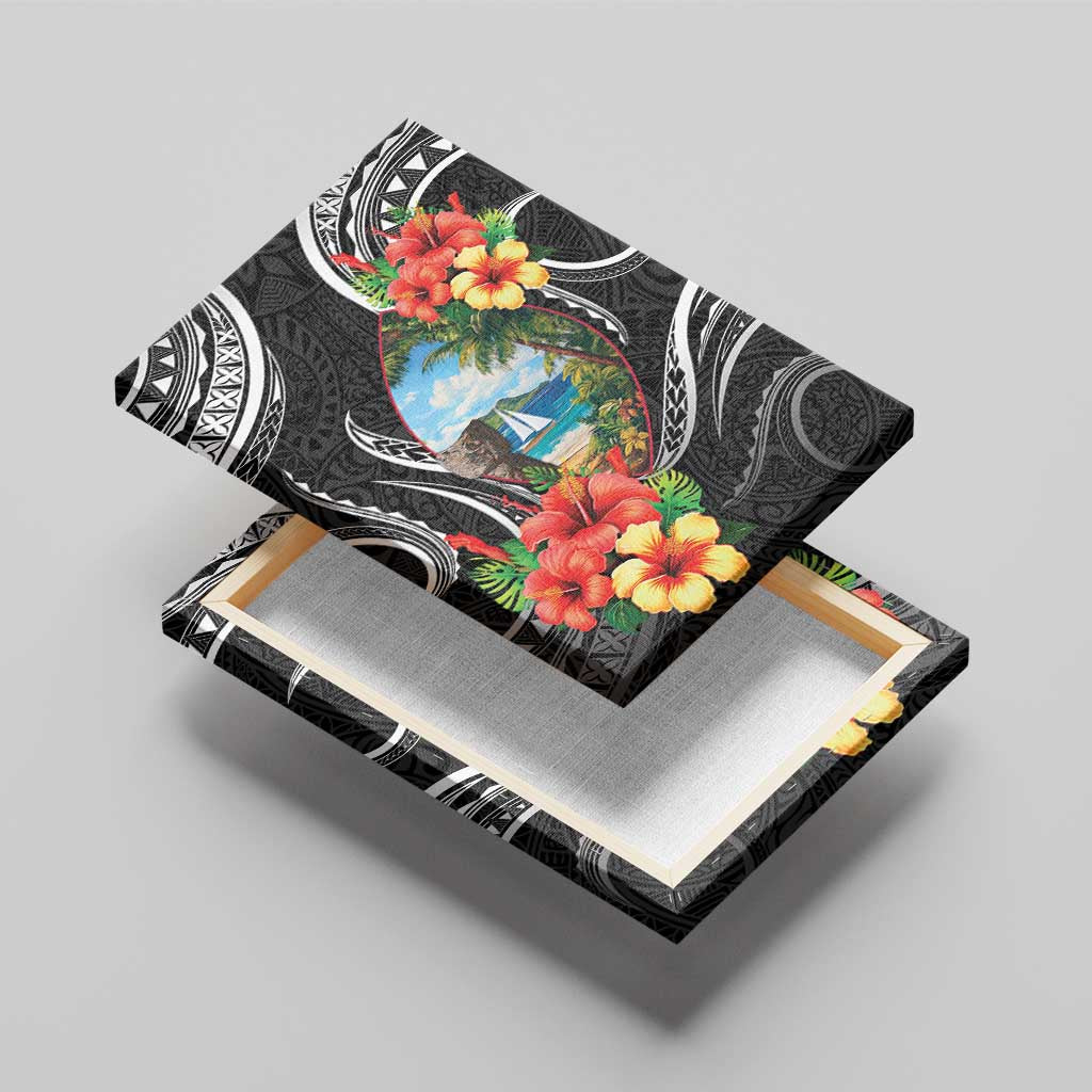 Hafa Adai Guam Canvas Wall Art Guahan Seal Chamorro Stones Tribal LT9 - Polynesian Pride