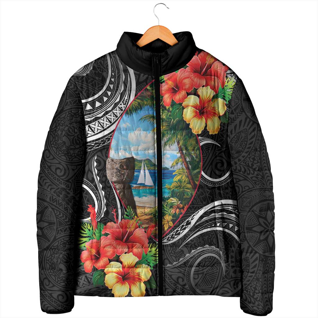 Hafa Adai Guam Padded Jacket Guahan Seal Chamorro Stones Tribal LT9 - Polynesian Pride