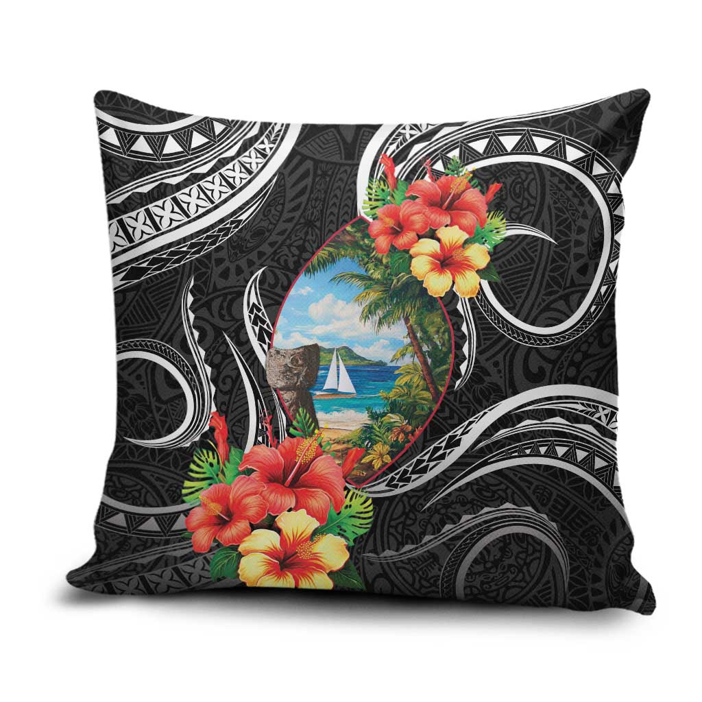 Hafa Adai Guam Pillow Cover Guahan Seal Chamorro Stones Tribal LT9 Black - Polynesian Pride