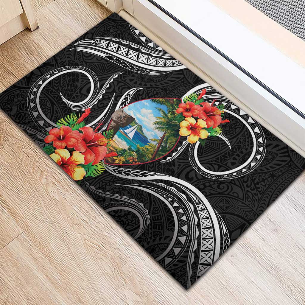 Hafa Adai Guam Rubber Doormat Guahan Seal Chamorro Stones Tribal LT9 - Polynesian Pride