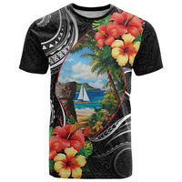 Hafa Adai Guam T Shirt Guahan Seal Chamorro Stones Tribal LT9 Black - Polynesian Pride
