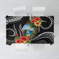 Hafa Adai Guam Tablecloth Guahan Seal Chamorro Stones Tribal LT9 Black - Polynesian Pride