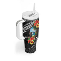 Hafa Adai Guam Tumbler With Handle Guahan Seal Chamorro Stones Tribal LT9 - Polynesian Pride