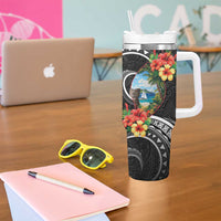 Hafa Adai Guam Tumbler With Handle Guahan Seal Chamorro Stones Tribal LT9 - Polynesian Pride