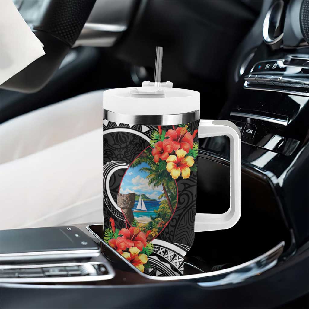 Hafa Adai Guam Tumbler With Handle Guahan Seal Chamorro Stones Tribal LT9 - Polynesian Pride