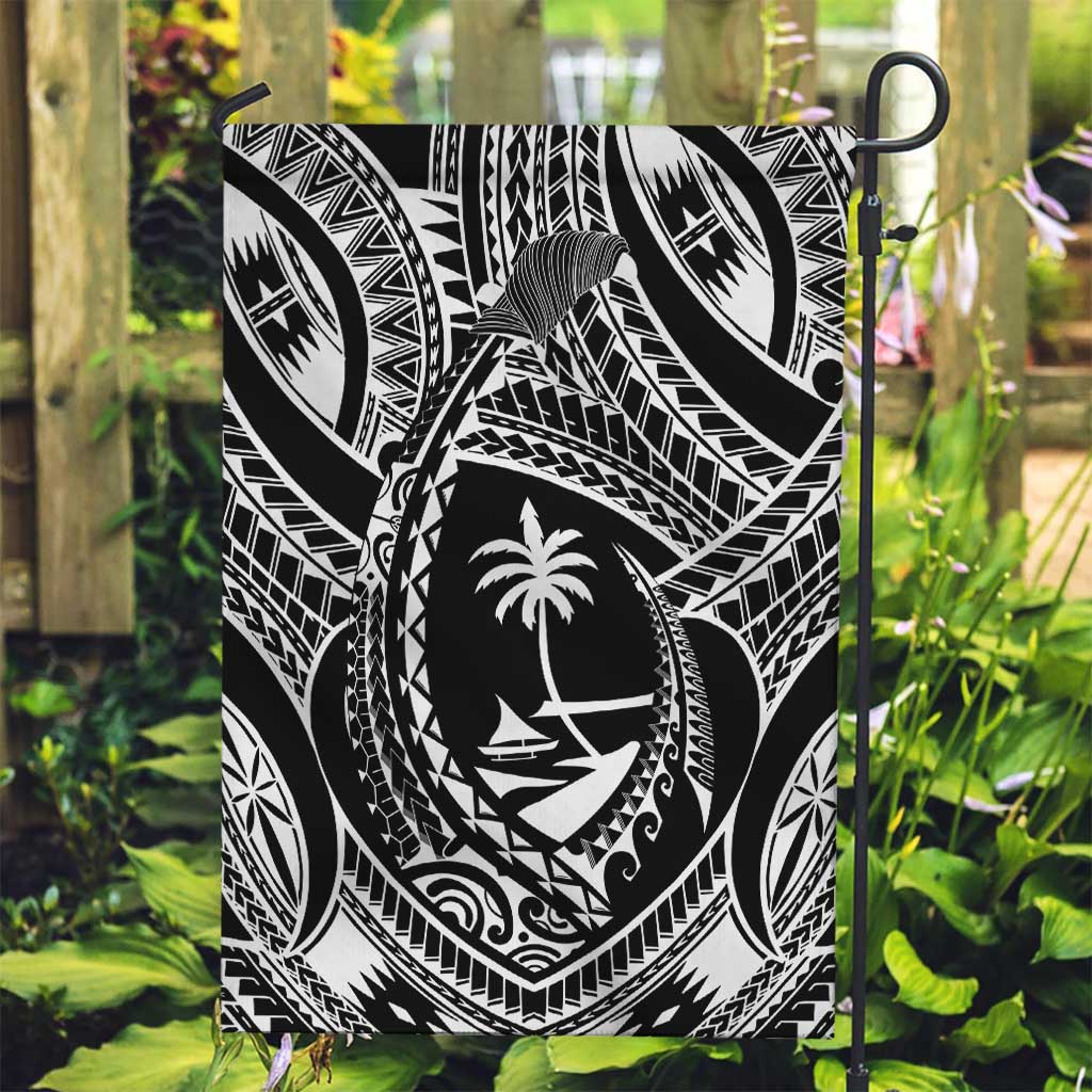 Hafa Adai Guam Inspired Tattoo Garden Flag LT9 Garden Flag Black - Polynesian Pride