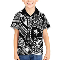 Hafa Adai Guam Inspired Tattoo Kid Hawaiian Shirt LT9 Kid Black - Polynesian Pride