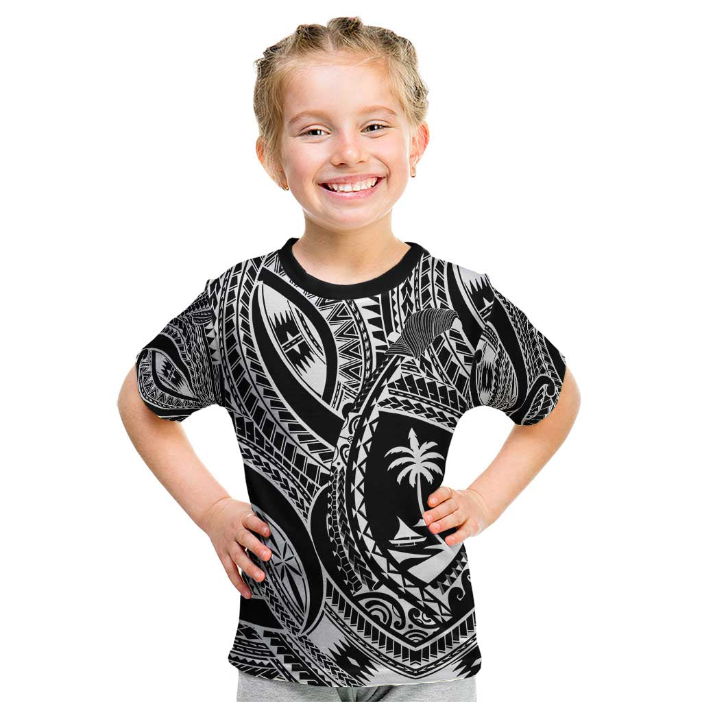 Hafa Adai Guam Inspired Tattoo Kid T Shirt LT9 Black - Polynesian Pride