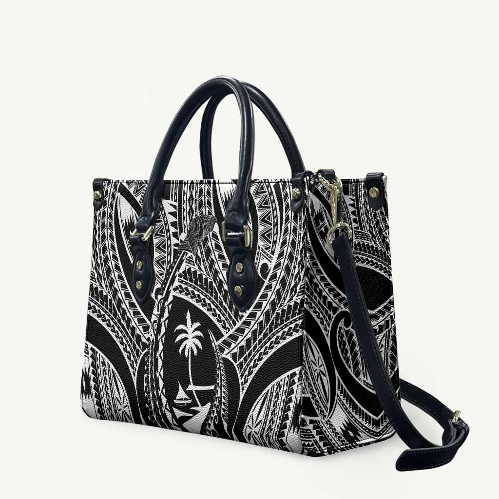Hafa Adai Guam Inspired Tattoo Leather Bag LT9 Black - Polynesian Pride