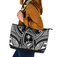 Hafa Adai Guam Inspired Tattoo Leather Tote Bag LT9 Black - Polynesian Pride