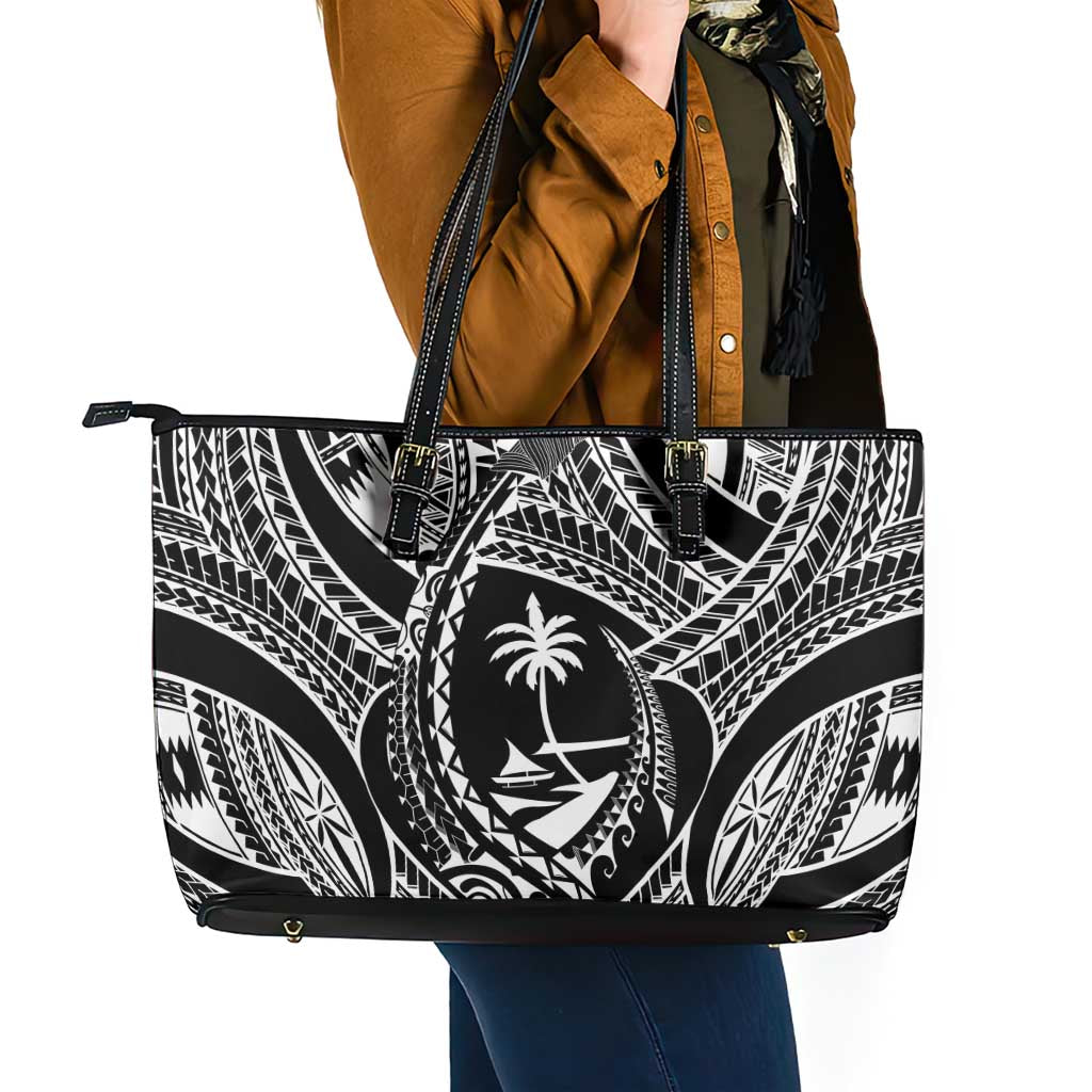 Hafa Adai Guam Inspired Tattoo Leather Tote Bag LT9 - Polynesian Pride