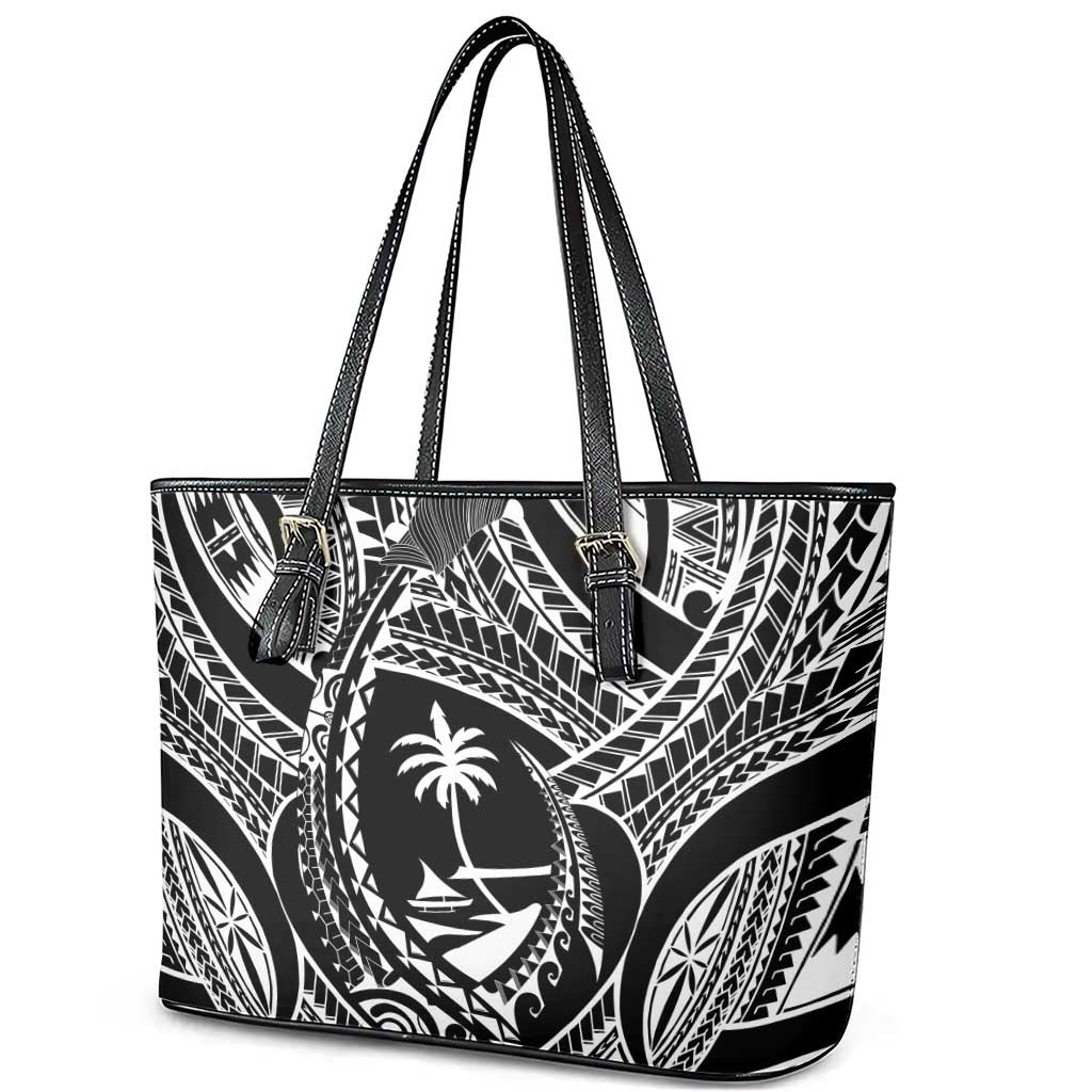 Hafa Adai Guam Inspired Tattoo Leather Tote Bag LT9 - Polynesian Pride
