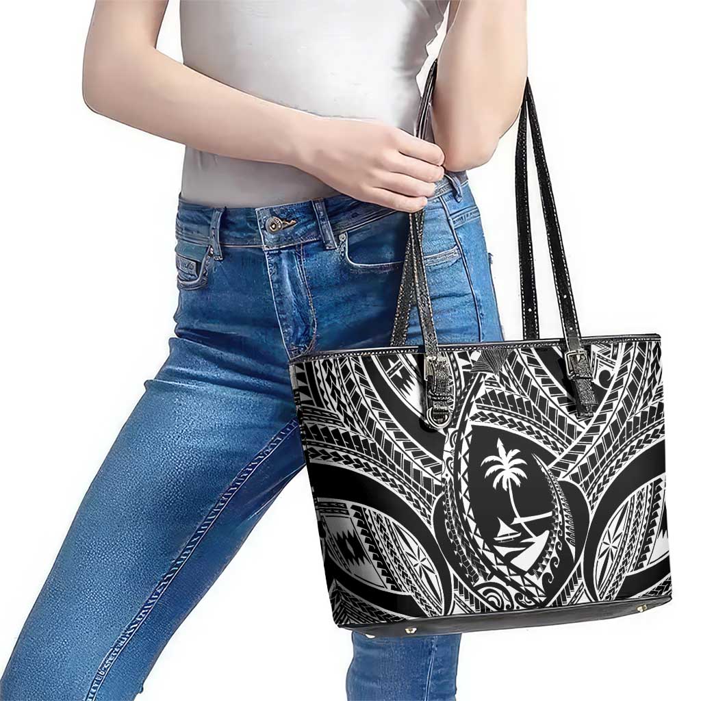 Hafa Adai Guam Inspired Tattoo Leather Tote Bag LT9 - Polynesian Pride