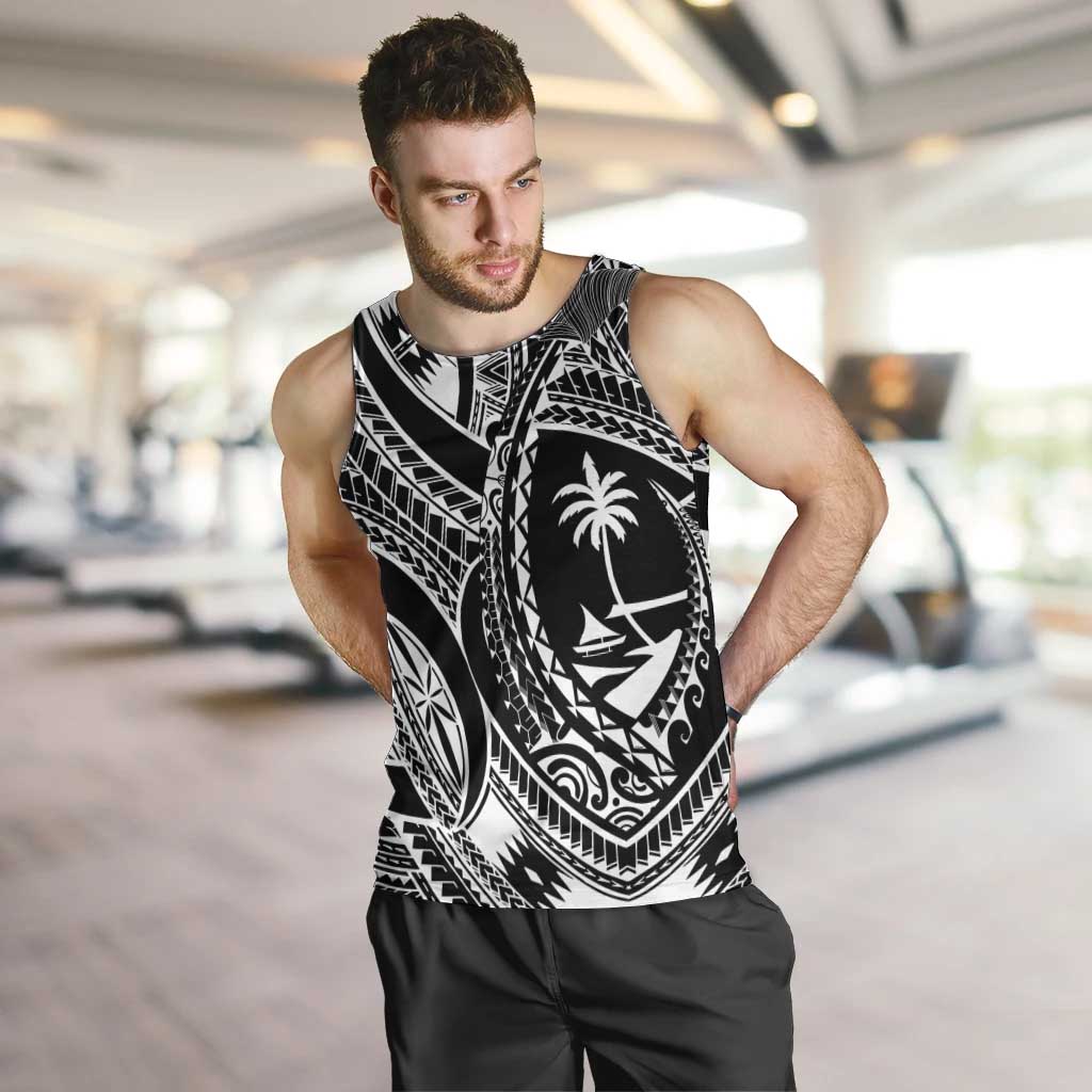 Hafa Adai Guam Inspired Tattoo Men Tank Top LT9 Black - Polynesian Pride