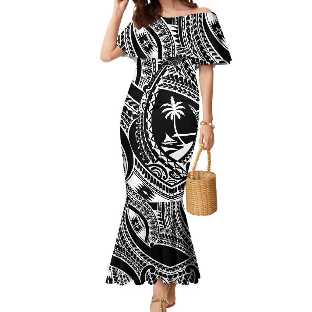 Hafa Adai Guam Inspired Tattoo Mermaid Dress LT9 Women Black - Polynesian Pride