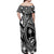 Hafa Adai Guam Inspired Tattoo Off Shoulder Maxi Dress