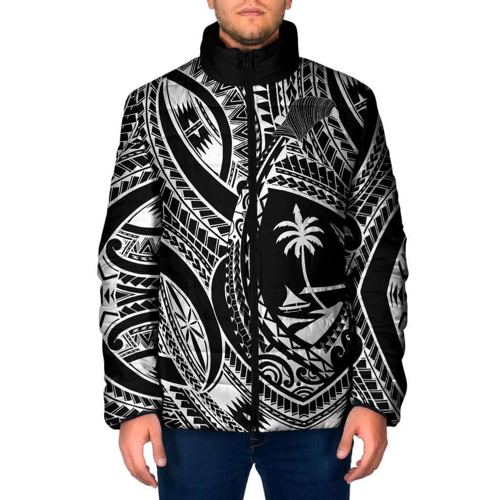 Hafa Adai Guam Inspired Tattoo Padded Jacket LT9 Men Black - Polynesian Pride