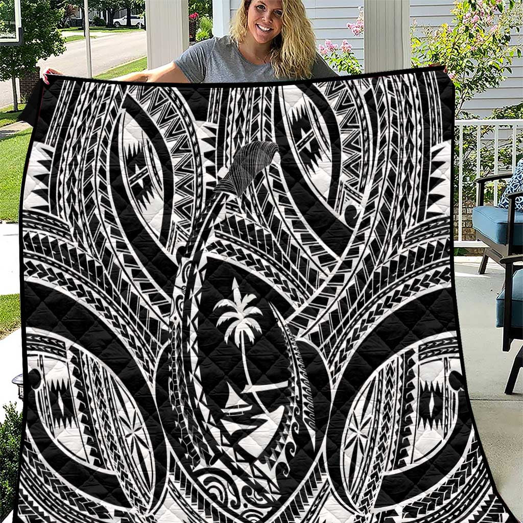 Hafa Adai Guam Inspired Tattoo Quilt LT9 Black - Polynesian Pride