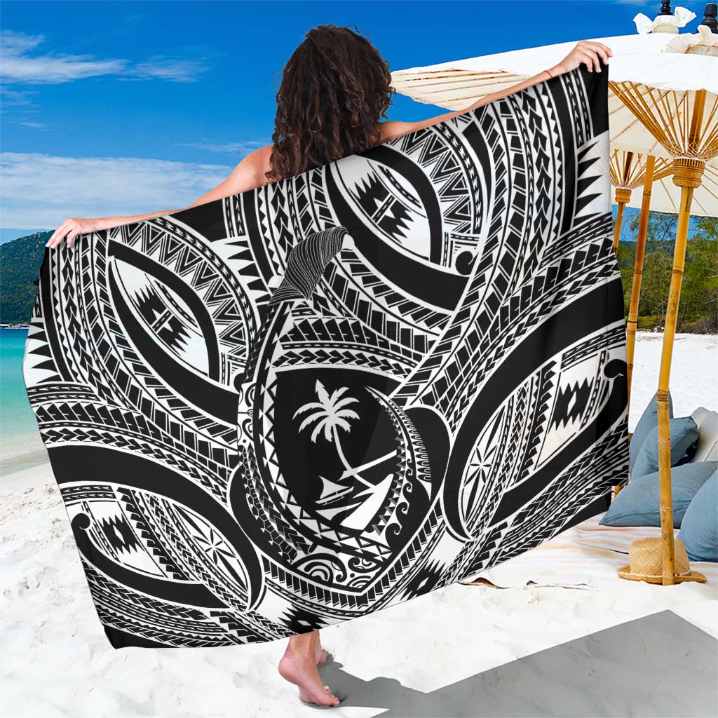 Hafa Adai Guam Inspired Tattoo Sarong LT9 One Size 44 x 66 inches Black - Polynesian Pride