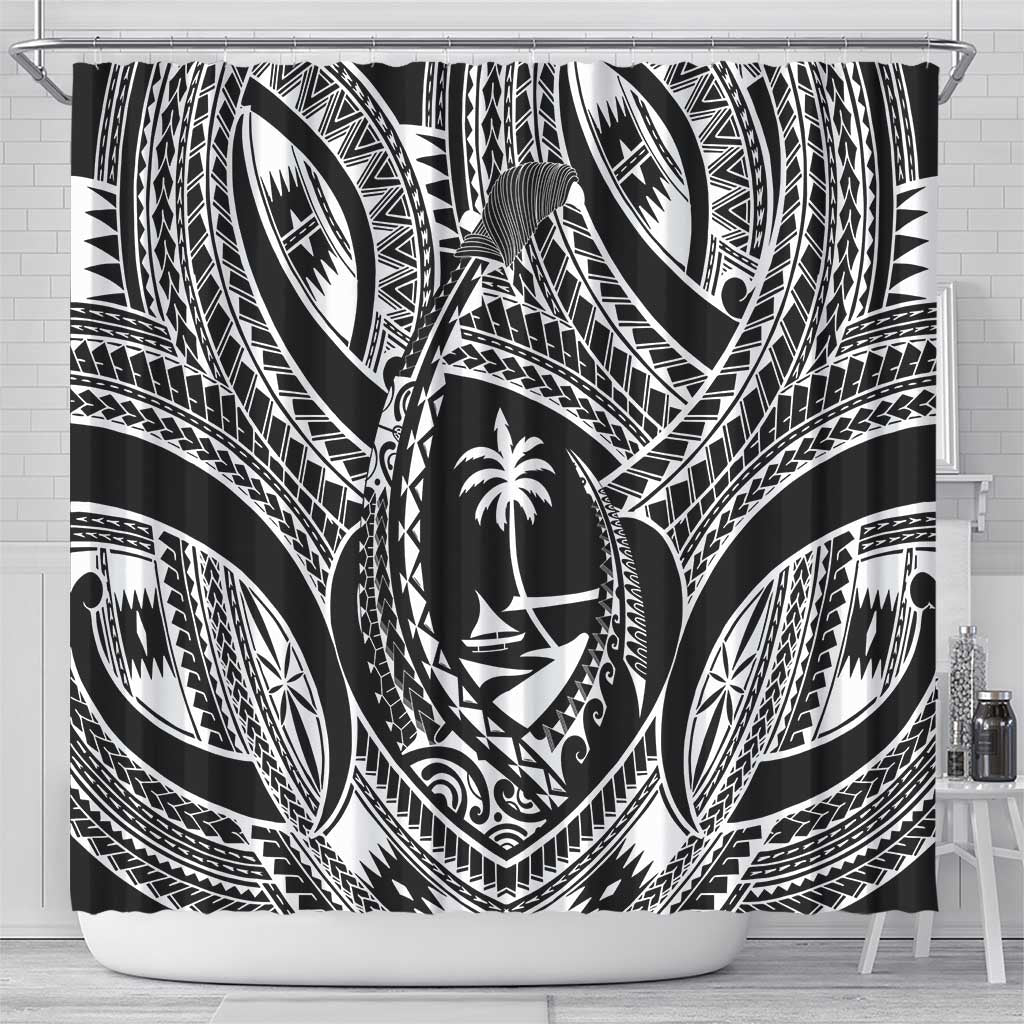 Hafa Adai Guam Inspired Tattoo Shower Curtain LT9 - Polynesian Pride