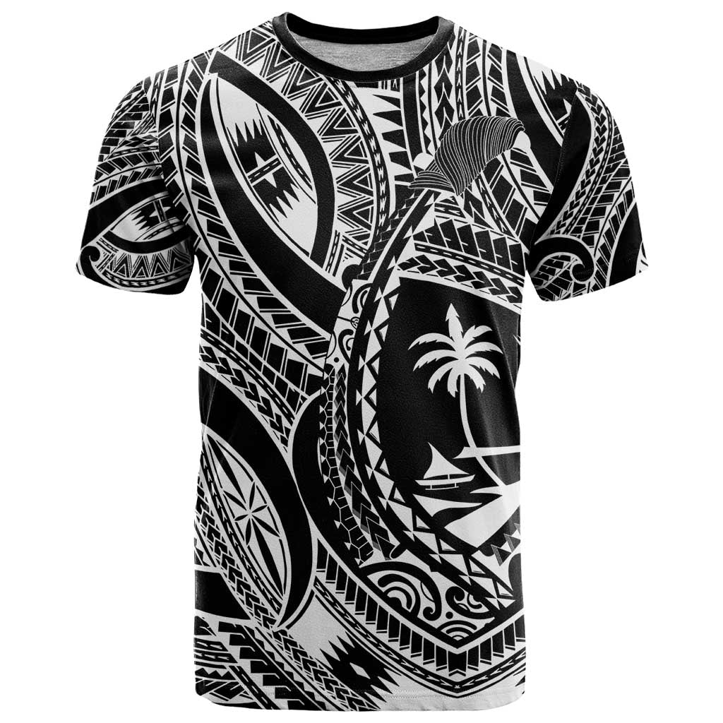 Hafa Adai Guam Inspired Tattoo T Shirt LT9 Black - Polynesian Pride