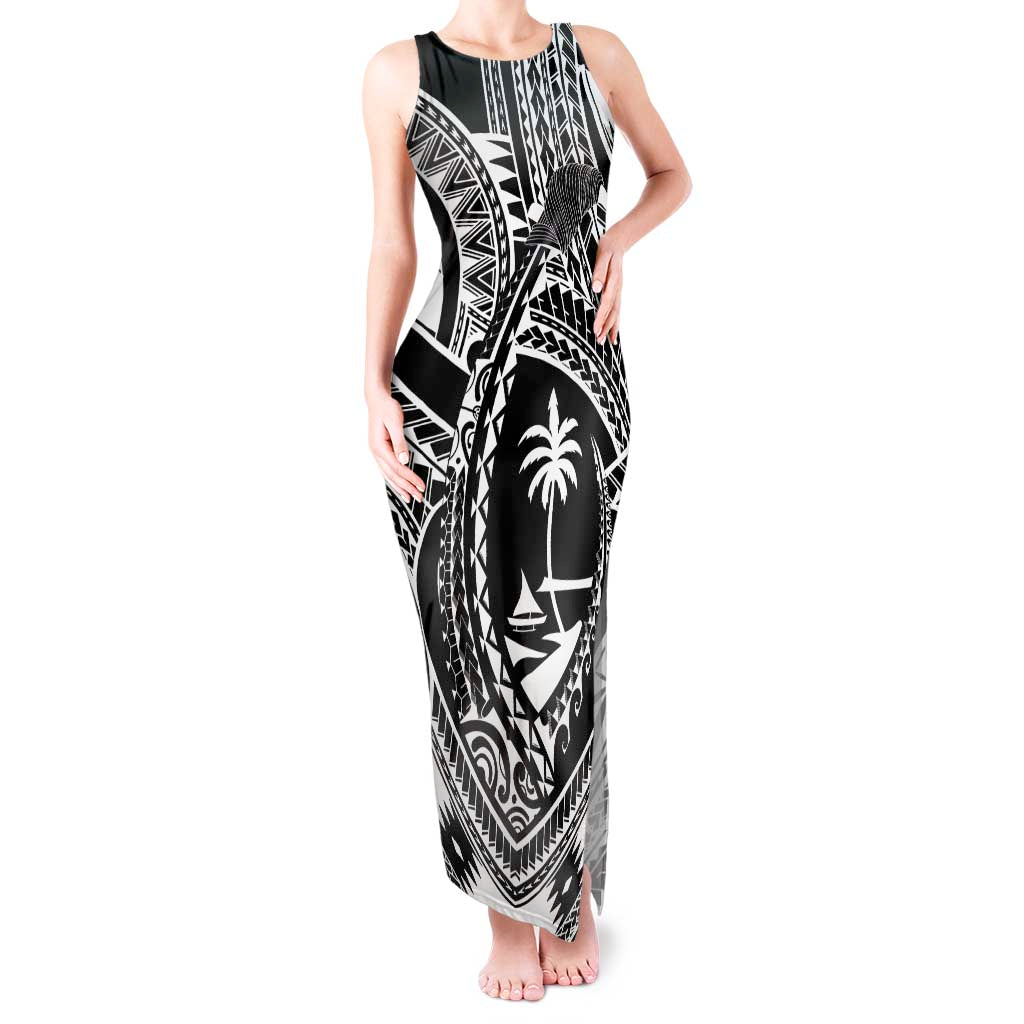 Hafa Adai Guam Inspired Tattoo Tank Maxi Dress LT9 Women Black - Polynesian Pride
