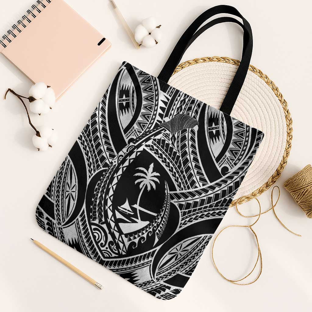 Hafa Adai Guam Inspired Tattoo Tote Bag LT9 Black Strap One Size Black - Polynesian Pride