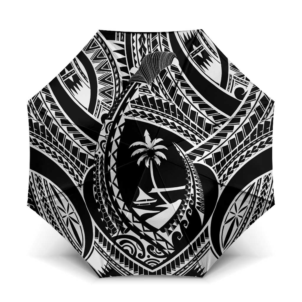 Hafa Adai Guam Inspired Tattoo Umbrella LT9 One Size Folded 11.42 inch Opened Diameter 37.4 inch Black - Polynesian Pride
