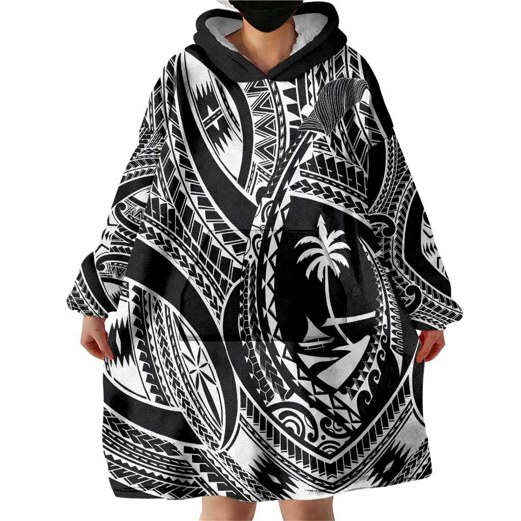 Hafa Adai Guam Inspired Tattoo Wearable Blanket Hoodie LT9 - Polynesian Pride