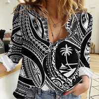 Hafa Adai Guam Inspired Tattoo Women Casual Shirt LT9 Female Black - Polynesian Pride