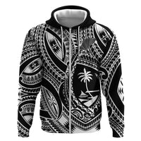 Hafa Adai Guam Inspired Tattoo Zip Hoodie LT9 Zip Hoodie Black - Polynesian Pride