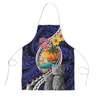 Hafa Adai Guam Seal Latte Stones Artwork Apron LT9 Blue - Polynesian Pride