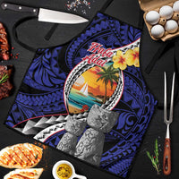 Hafa Adai Guam Seal Latte Stones Artwork Apron LT9 Blue - Polynesian Pride