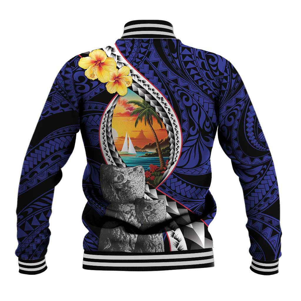 Hafa Adai Guam Seal Latte Stones Artwork Baseball Jacket LT9 - Polynesian Pride