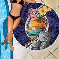Hafa Adai Guam Seal Latte Stones Artwork Beach Blanket LT9 - Polynesian Pride